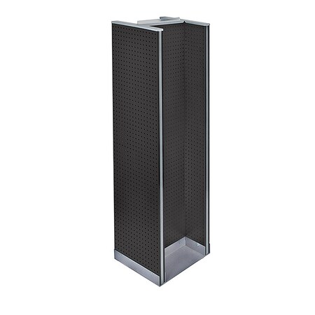 Azar Displays H-Unit Pegboard Floor Display on Revolving Base. Spinner Rack Stand. 700430-BLK